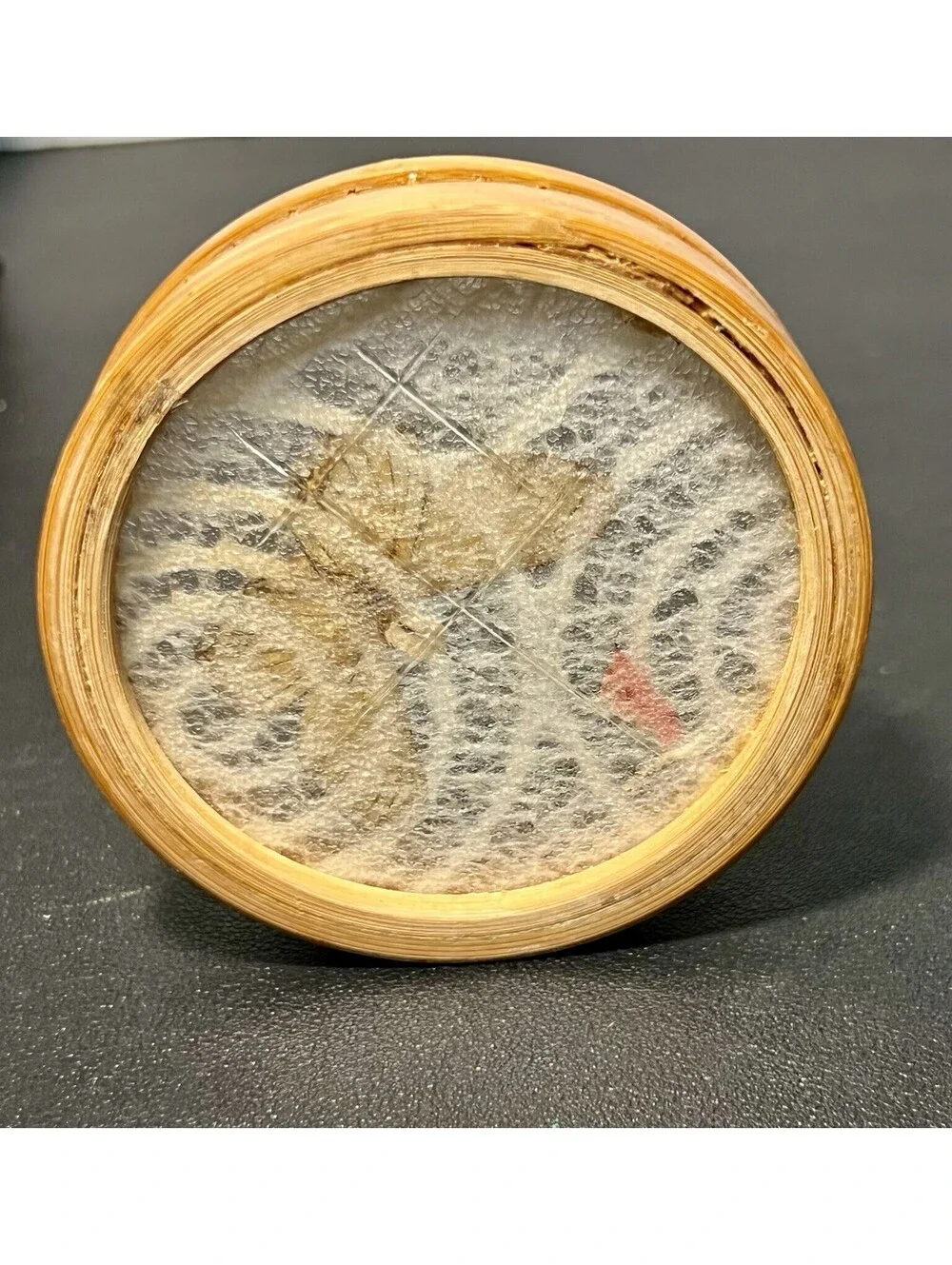 Japanese 1970s Set 5 Bamboo Pressed Butterfly Coasters & Serving Tray, 11x1.5”